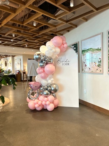 Soft pastels balloon decoration inspiration from the supplied reference